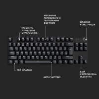 Клавиатура Logitech G413 TKL SE Mechanical Tactile Switch USB UA Black (920-010446) Diawest