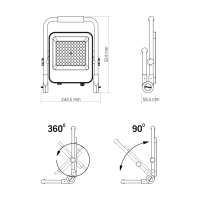 Прожектор Videx LED акумуляторний PREMIUM VIDEX F2A 50W 5000K (VL-F2A-505) Diawest