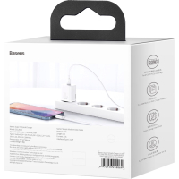 Зарядний пристрій Baseus Super Si 1C 20W With Simple Wisdom Data Cable Type-C/iP White (TZCCSUP-B02) Diawest
