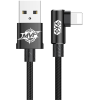 Дата кабель USB 2.0 AM to Lightning 1.0m MVP Elbow Type 2.4A Black Baseus (CALMVP-01) Diawest