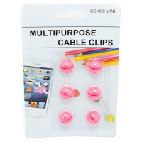Держатель для кабеля Extradigital CC-908 Cable Clips mini, Pink (KBC1697) Diawest