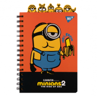 Блокнот Yes Minions А5 150 х 210 подвійна спіраль з фігурними роздільниками 80 аркушів Лінія (151778) Diawest