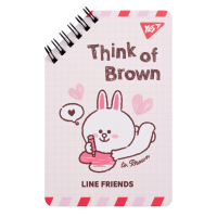 Блокнот Yes Line Friends Think of Brown 95 х 145 60 аркушів (151755) Diawest