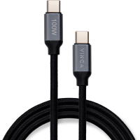 Дата кабель USB Type-C to Type-C 2.0m 100W E-Mark Chip Nylon Vinga (VCPCTC100BK2) Diawest