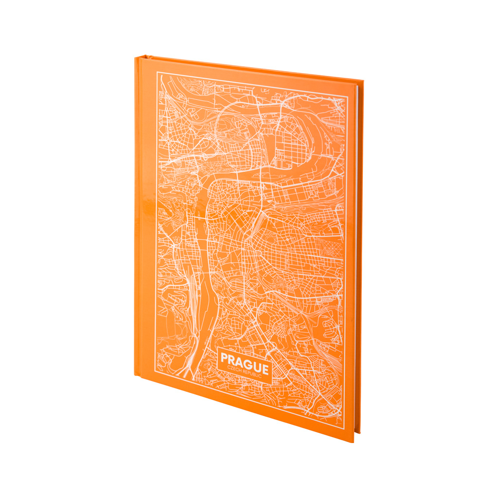 Книга записная Axent Maps Prague А4 в твердой обложке 96 листов в клетку Персиков (8422-542-A) Diawest