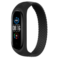 Ремешок для фитнес браслета BeCover Elastic Nylon Style для Xiaomi Mi Smart Band 5/6 (Size S) Black (706145) Diawest