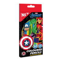Олівці кольорові Yes Marvel.Avengers двосторонні 12 шт. 24 кол. (290678) Diawest