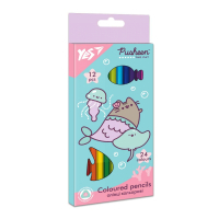 Олівці кольорові Yes Pusheen двосторонні 12 шт. 24 кол. (290677) Diawest