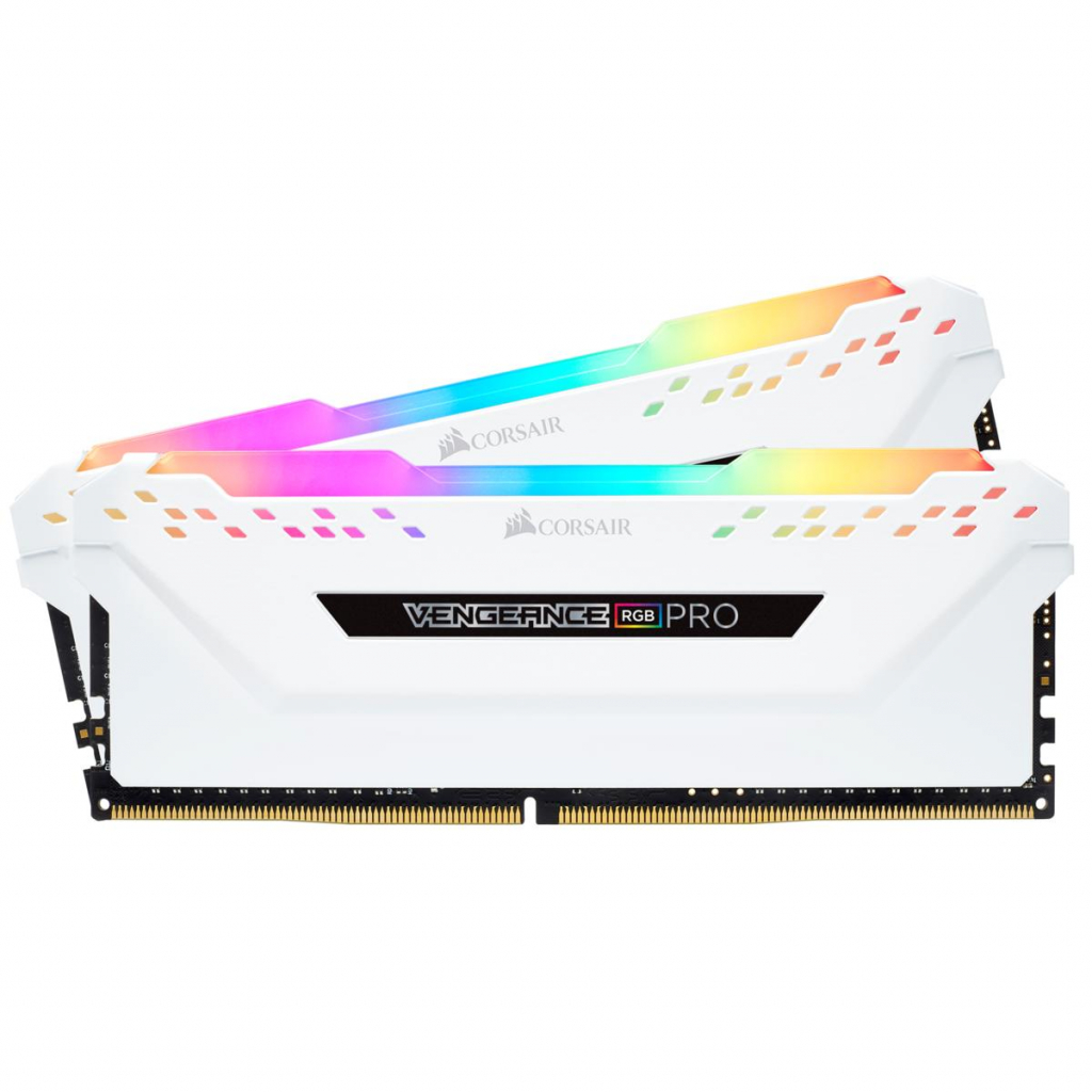 Модуль пам'яті для комп'ютера DDR4 16GB (2x8GB) 3600 MHz Vengeance RGB Pro White Corsair (CMW16GX4M2D3600C18W) Diawest