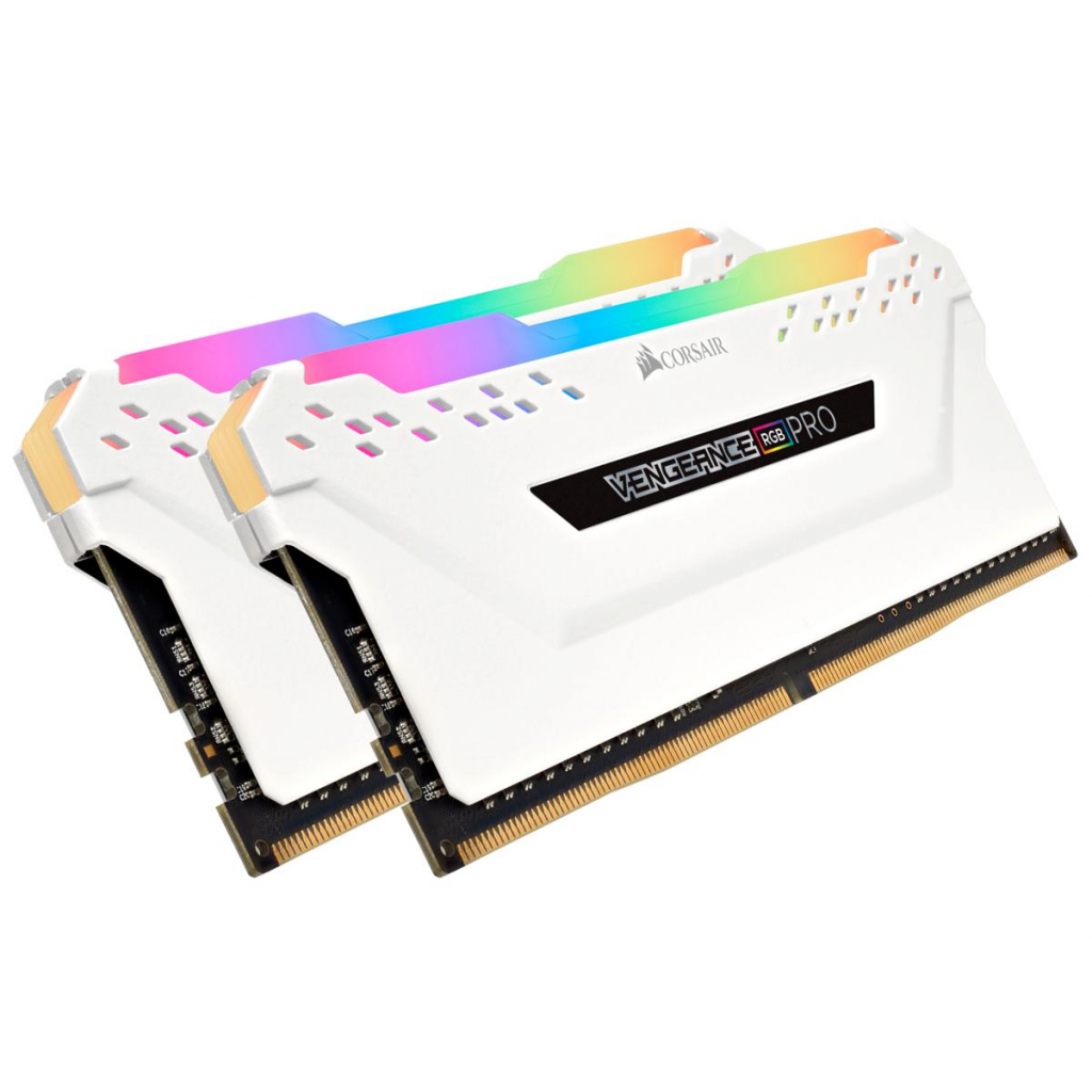 Модуль пам'яті для комп'ютера DDR4 16GB (2x8GB) 3600 MHz Vengeance RGB Pro White Corsair (CMW16GX4M2D3600C18W) Diawest
