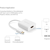 Переходник USB2.0 Type-C to HDMI V1.4b 40273 white Ugreen (40273) Diawest