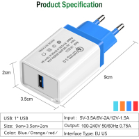 Зарядное устройство XoKo QC-100 1 USB Qualcom 3.0 3.5A Black (QC-100-BK) Diawest