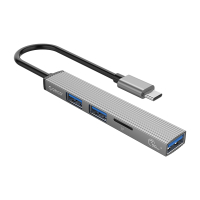 Концентратор Orico USB-A to USB3.0, 2xUSB2.0, TF (AH-A12F-GY-BP) (CA913770) Diawest