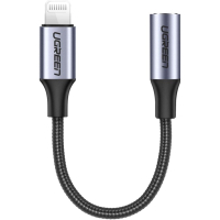Переходник Lightning to 3.5mm 10cm Headphone Jack Adapter Model US211 gray Ugreen (30756) Diawest