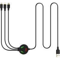 Дата кабель 6in1 + hub SC-3000 USB to 3X USB - Lightning/MicroUSB/USB-C Black XoKo (SC-3000BK) Diawest