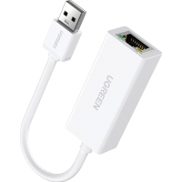 Перехідник USB2.0 to Ethernet RJ45 10/100 Mb CR110 white Ugreen (20253) Diawest