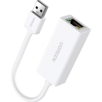 Переходник USB2.0 to Ethernet RJ45 10/100 Mb CR110 white Ugreen (20253) Diawest