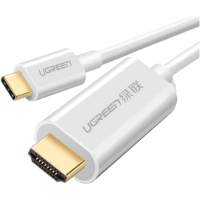 Кабель мультимедійний USB-C to HDMI 1.5m ABS Case MM121 white Ugreen (30841) Diawest
