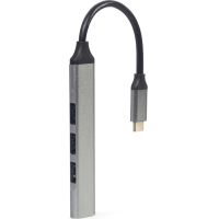 Концентратор Gembird USB-C 4 ports (1xUSB3.1+3xUSB2.0) metal silver (UHB-CM-U3P1U2P3-02) Diawest