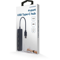 Концентратор Gembird USB-C 4 ports USB 2.0 black (UHB-CM-U2P4-01) Diawest