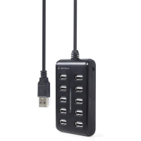 Концентратор Gembird USB 2.0 10 ports black (UHB-U2P10P-01) Diawest