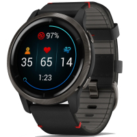 Смарт-годинник Garmin Venu 2, GPS, Wi-Fi, Black + Slate, Leather, GPS (010-02430-21) Diawest
