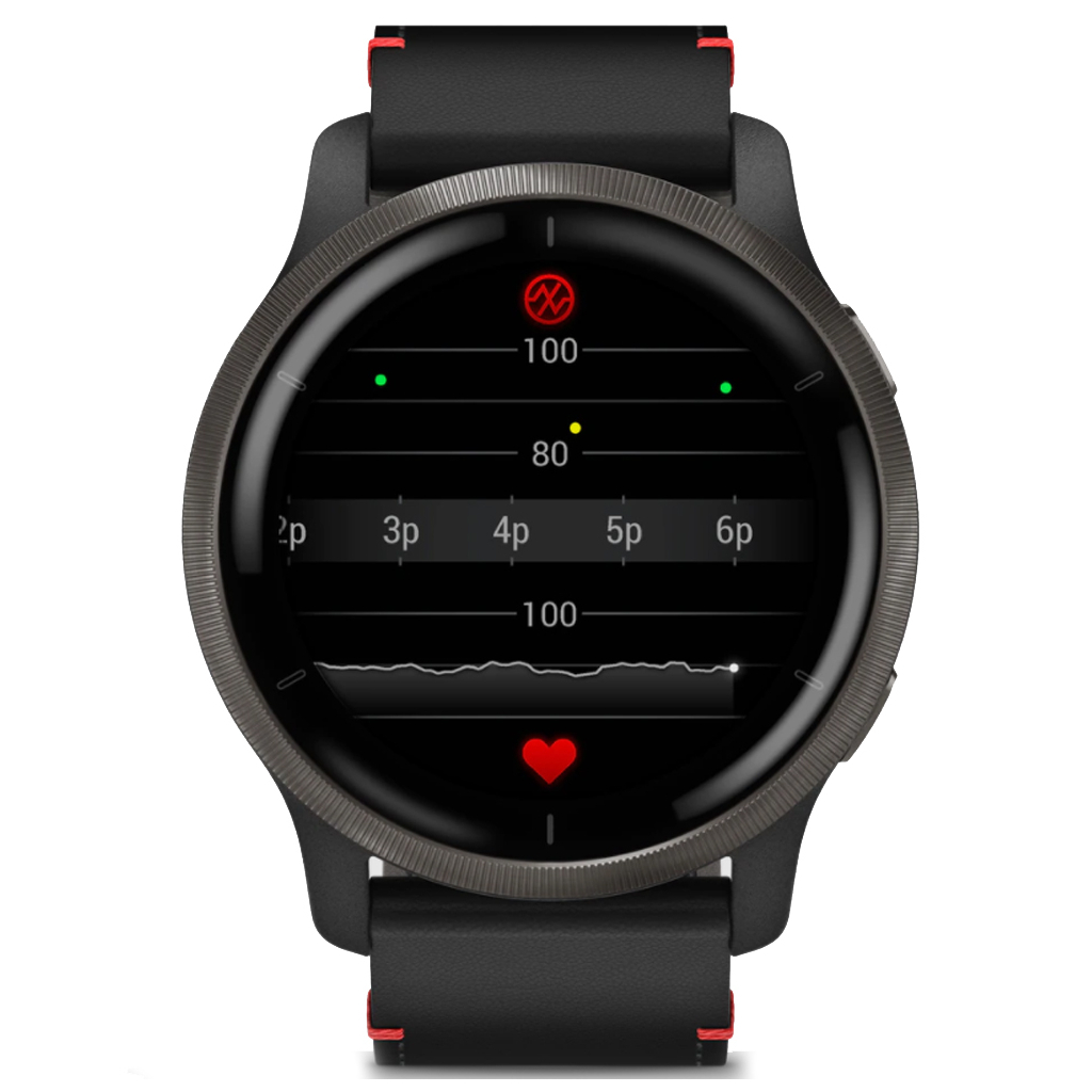 Смарт-годинник Garmin Venu 2, GPS, Wi-Fi, Black + Slate, Leather, GPS (010-02430-21) Diawest
