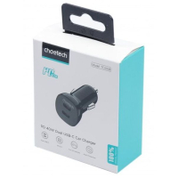 Зарядное устройство Choetech car 2хUSB-C 40W PD black (TC0008-BK) Diawest
