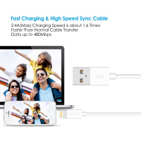 Дата кабель USB 2.0 AM to Lightning 1.8m 2.1A MFI White Choetech (IP0027-WH) Diawest