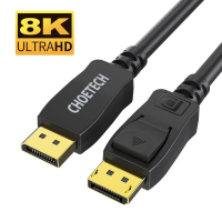 Кабель мультимедийный Display Port to Display Port 2.0m V1.4 8K 60Hz Choetech (XDD01-BK) Diawest