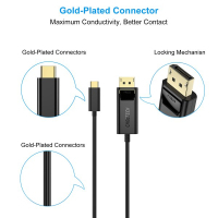 Кабель мультимедийный USB-C to DisplayPort 1.8m 4K 60Hz Choetech (XCP-1801BK) Diawest