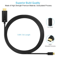 Кабель мультимедійний USB-C to HDMI 3.0m 4K 30Hz Choetech (XCH-0030BK) Diawest