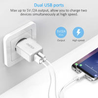 Зарядний пристрій Choetech 2xUSB 5V/2A (C0030EU-WH) Diawest