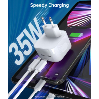 Зарядний пристрій Choetech 2xUSB-С 35W PD/QC (Q5008-EU-WH) Diawest