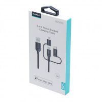 Дата кабель USB 2.0 AM to Lightning + Micro 5P + Type-C 1.2m MFI Choetech (IP0030-BK) Diawest
