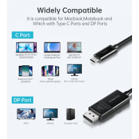 Кабель мультимедийный USB-C to DisplayPort 1.8m 8K 30Hz Choetech (XCP-1803-BK) Diawest