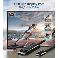 Кабель мультимедийный USB-C to DisplayPort 1.8m 8K 30Hz Choetech (XCP-1803-BK) Diawest
