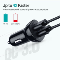 Зарядное устройство Choetech car 2хUSB-A 36W QC black (C0051-BK) Diawest