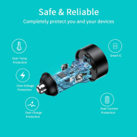 Зарядное устройство Choetech car 2хUSB-C 40W PD black (С0054-BK) Diawest