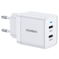 Зарядний пристрій Choetech 2xUSB-C 40W PD/QC/PPS (Q5006-EU-WH) Diawest