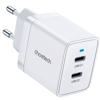 Зарядний пристрій Choetech 2xUSB-C 40W PD/QC/PPS (Q5006-EU-WH) Diawest