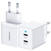 Зарядний пристрій Choetech 2xUSB-C 40W PD/QC/PPS (Q5006-EU-WH) Diawest