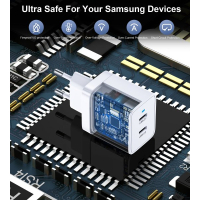 Зарядний пристрій Choetech 2xUSB-C 40W PD/QC/PPS (Q5006-EU-WH) Diawest