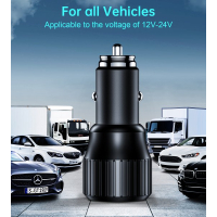 Зарядное устройство Choetech car USB-A/USB-C 63W QC3.0/PD/PPS black (TC0010-BK) Diawest