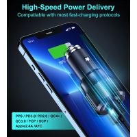 Зарядное устройство Choetech car USB-A/USB-C 63W QC3.0/PD/PPS black (TC0010-BK) Diawest