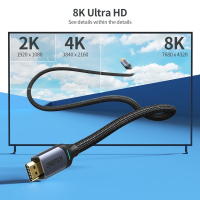 Кабель мультимедийный HDMI to HDMI 2.0m V.2.1 8K 60Hz HDR10 HLG 48Gbps YUV 444 Choetech (XHH01-BK) Diawest