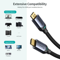 Кабель мультимедийный HDMI to HDMI 2.0m V.2.1 8K 60Hz HDR10 HLG 48Gbps YUV 444 Choetech (XHH01-BK) Diawest