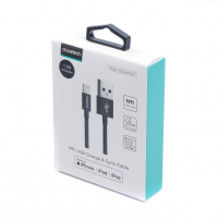Дата кабель USB 2.0 AM to Lightning 1.2m 2.1A MFI Black Choetech (IP0026-BK) Diawest