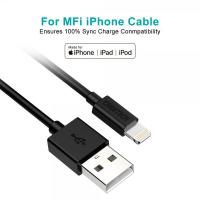 Дата кабель USB 2.0 AM to Lightning 1.2m 2.1A MFI Black Choetech (IP0026-BK) Diawest