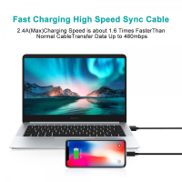 Дата кабель USB 2.0 AM to Lightning 1.2m 2.1A MFI Black Choetech (IP0026-BK) Diawest